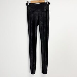 Spanx Leggings Womens Small Black High Rise Faux Leather Stretch Yoga Pants